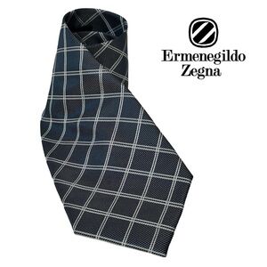 Ermenegildo Zegna Luxury Necktie Tie 100% Silk Criss Cross Pattern Vintage EUC